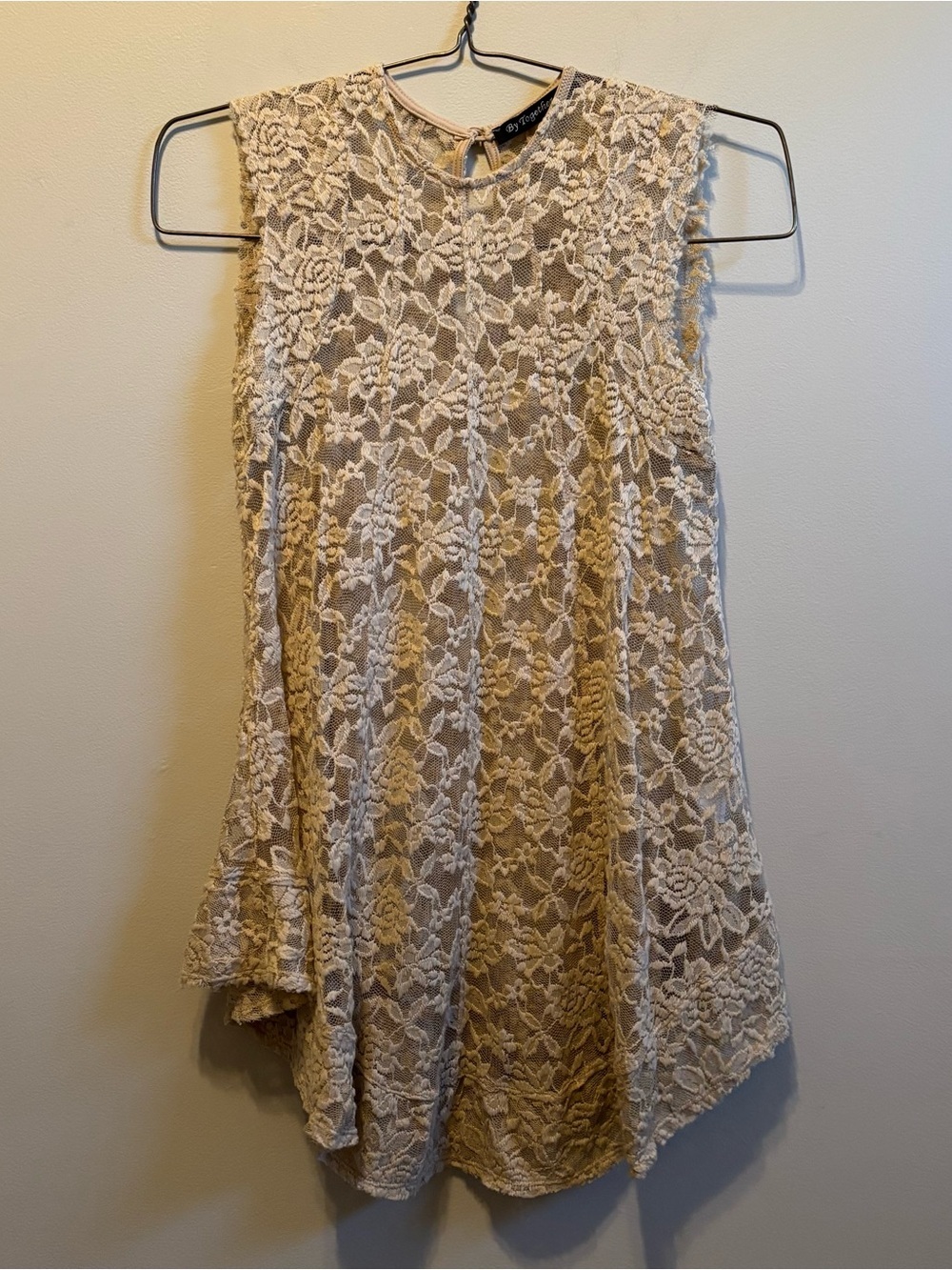 Y2K By Together Cream Lace‎ Sleeveless Tunic